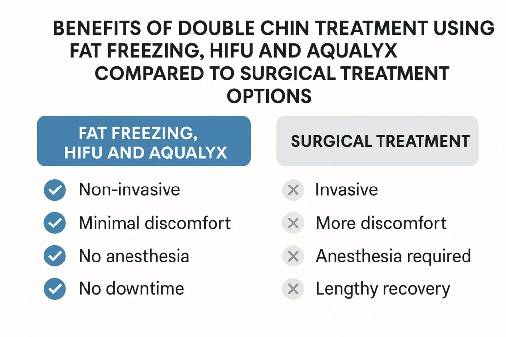 Graphic about the benefits of double chin treatment Sutton on Trent - from LA LIPO