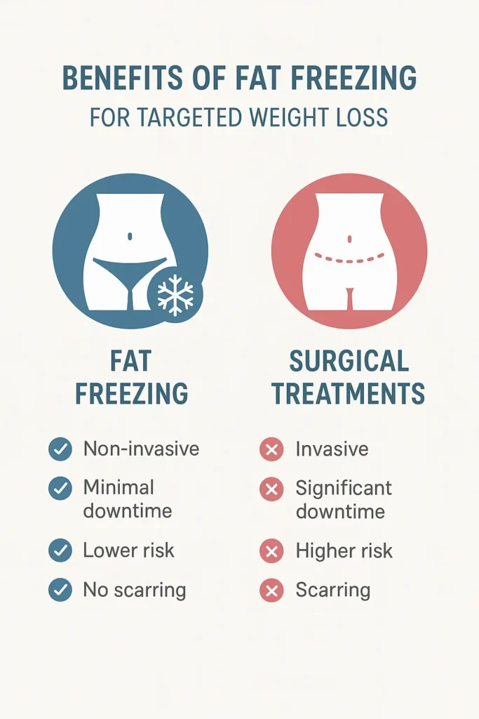 graphic showing the benefits of fat freezing Sutton on Trent