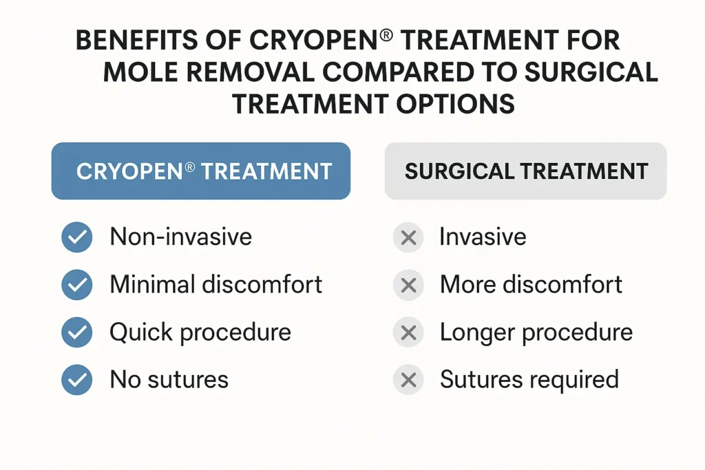 Benefits of facial mole removal Sutton on Trent - call our team today to book a consultation